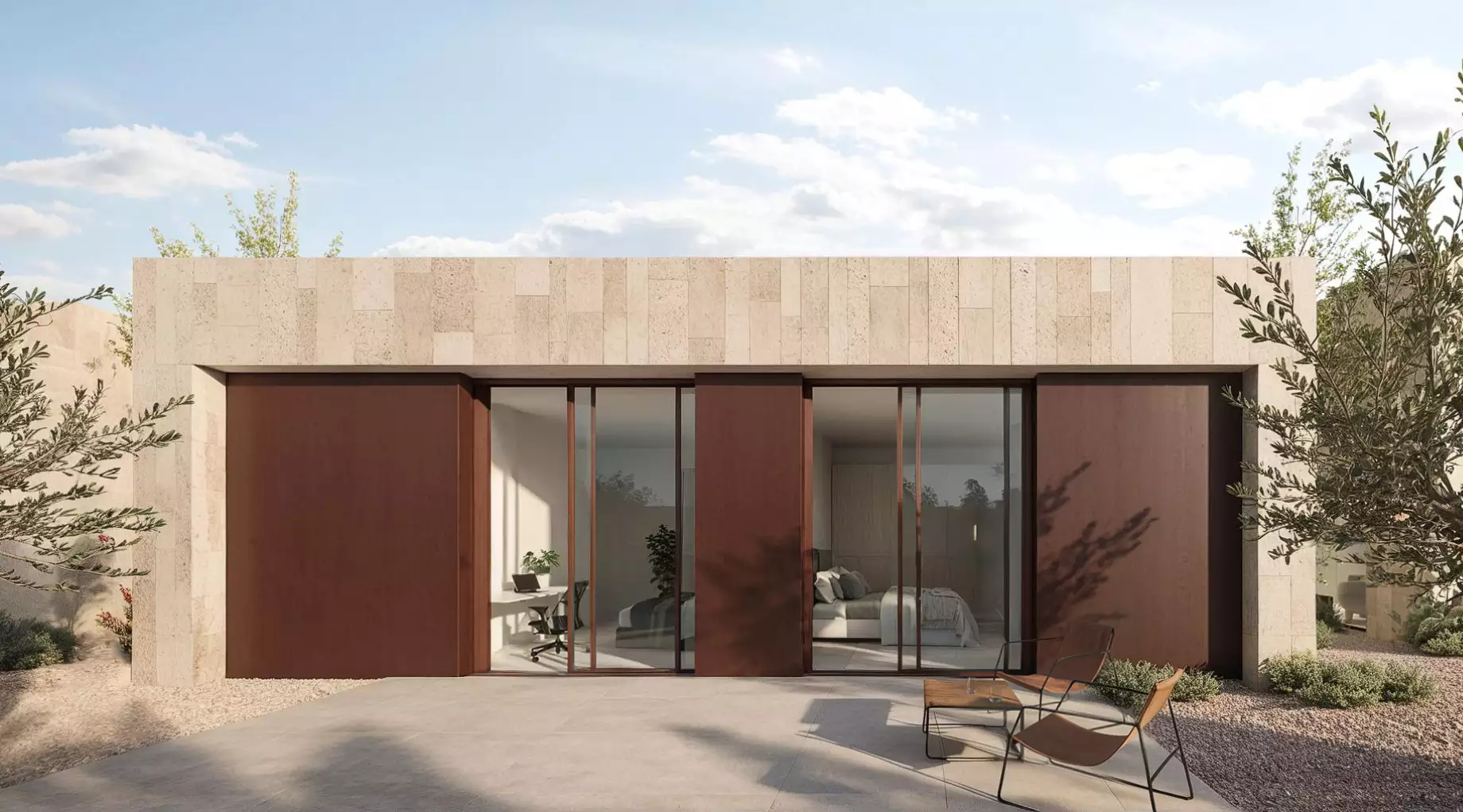 e6a-casa-santuario-patio-terraza-piscina_02 casa-santuario-fachada-travertino-corten-jardin-mediterraneo-valencia